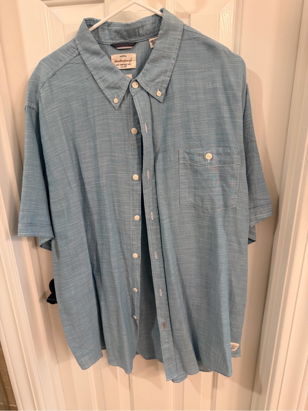 Weatherproof Light Blue Short-Sleeve Button-Down Shirt